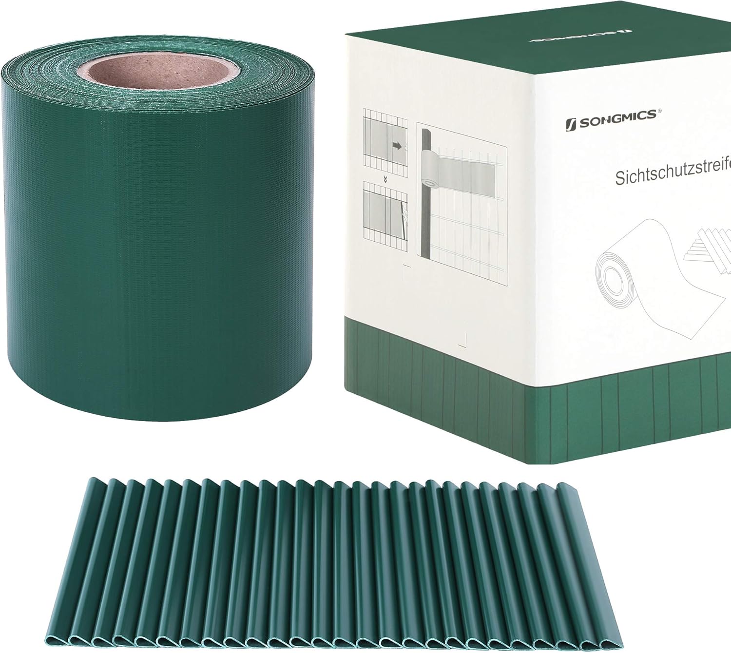 Thumbnail 2 de SONGMICS Strisce Privacy PVC GPJ040L — Pellicola per Recinzione 40 m x 19 cm, Verde, Spessa e Opaca