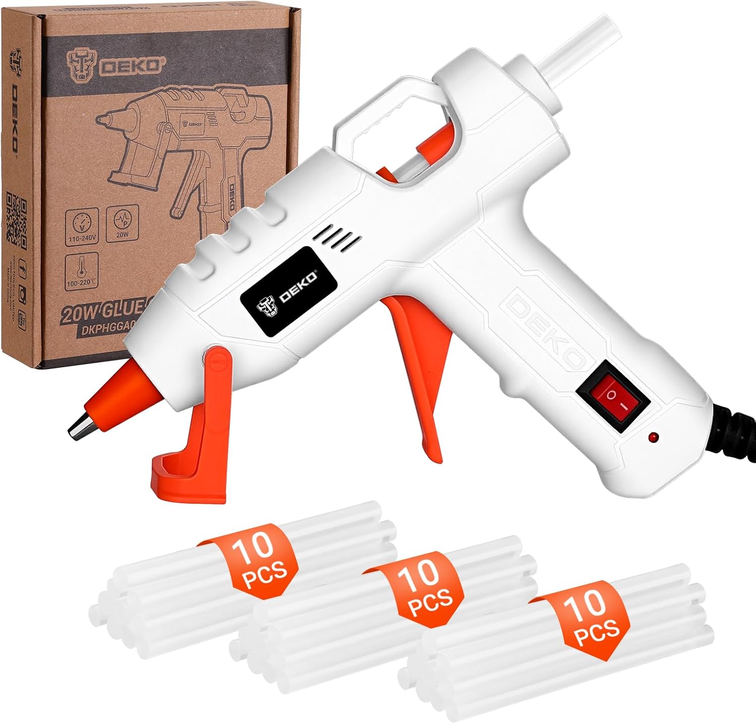 DEKOPRO 20W mini hot glue gun kit