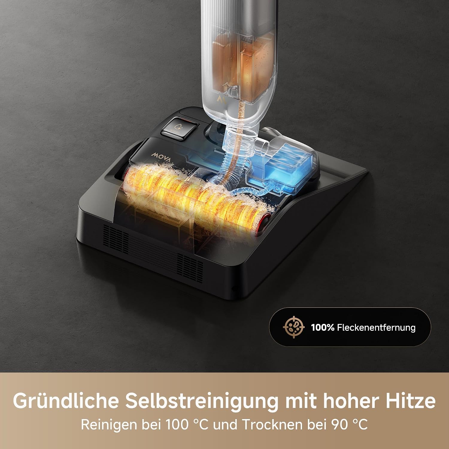 Detalle 2 de Mova X4 Plus Nass-Trocken-Sauger mit 20.000 Pa Saugkraft, Selbstreinigung (100 °C) und Auto-Reinigungslösung