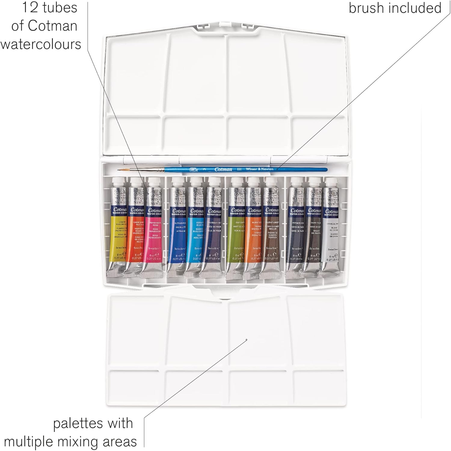 Detalle de Winsor & Newton Cotman Set de Voyage Aquarelle (12 tubes x 8 ml)