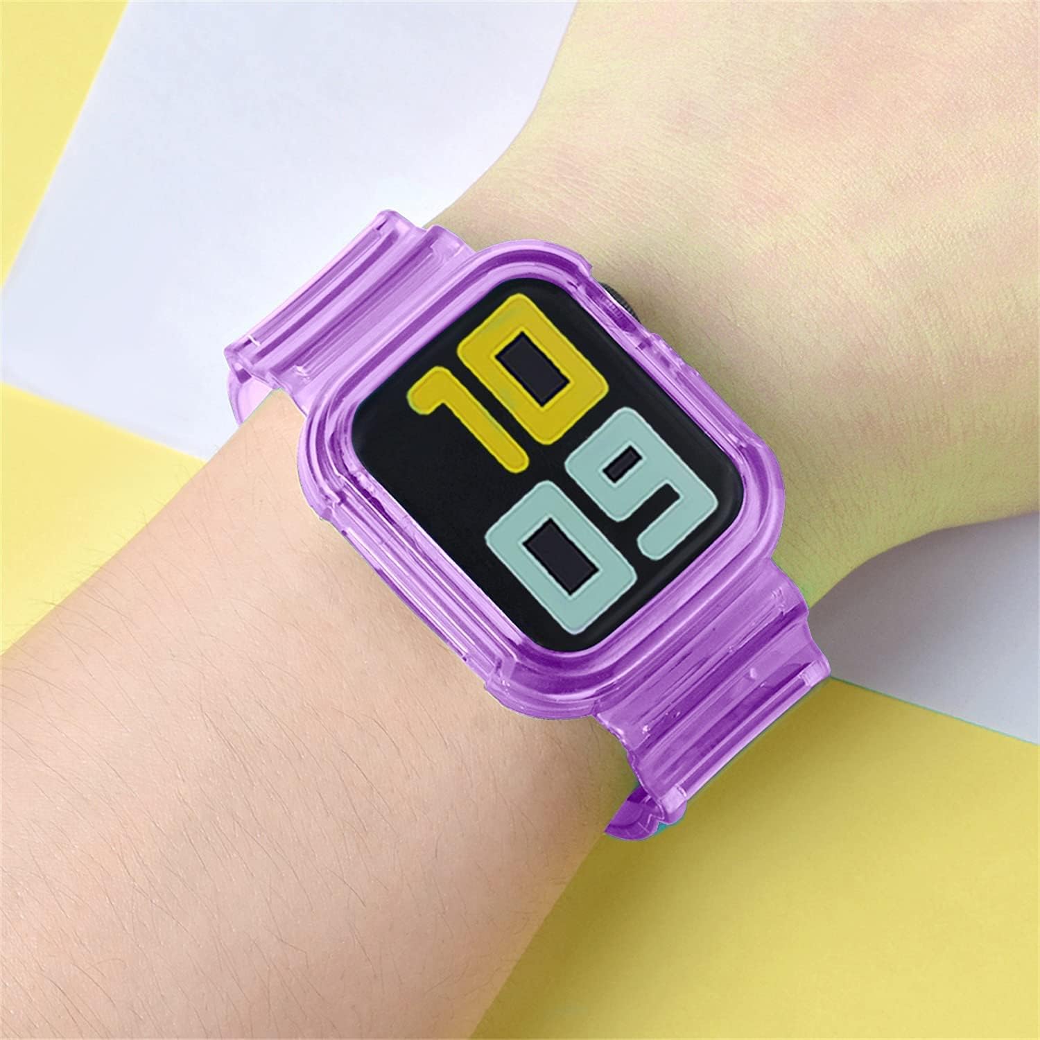 Thumbnail 5 de Fleshy Leaf clear soft silicone Apple Watch strap with bumper protective case (Series 1–SE 7/6/5/4/3/2/1 compatible)