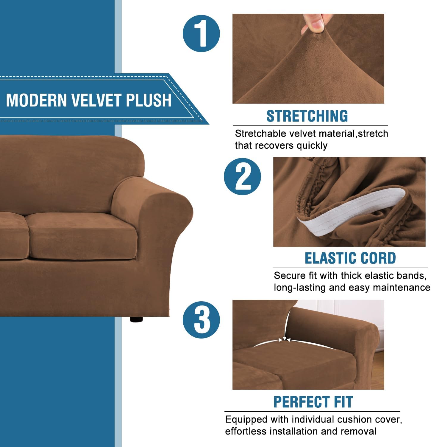 Thumbnail 2 de H.VERSAILTEX High Stretch Slipcover 97-inch 🛋