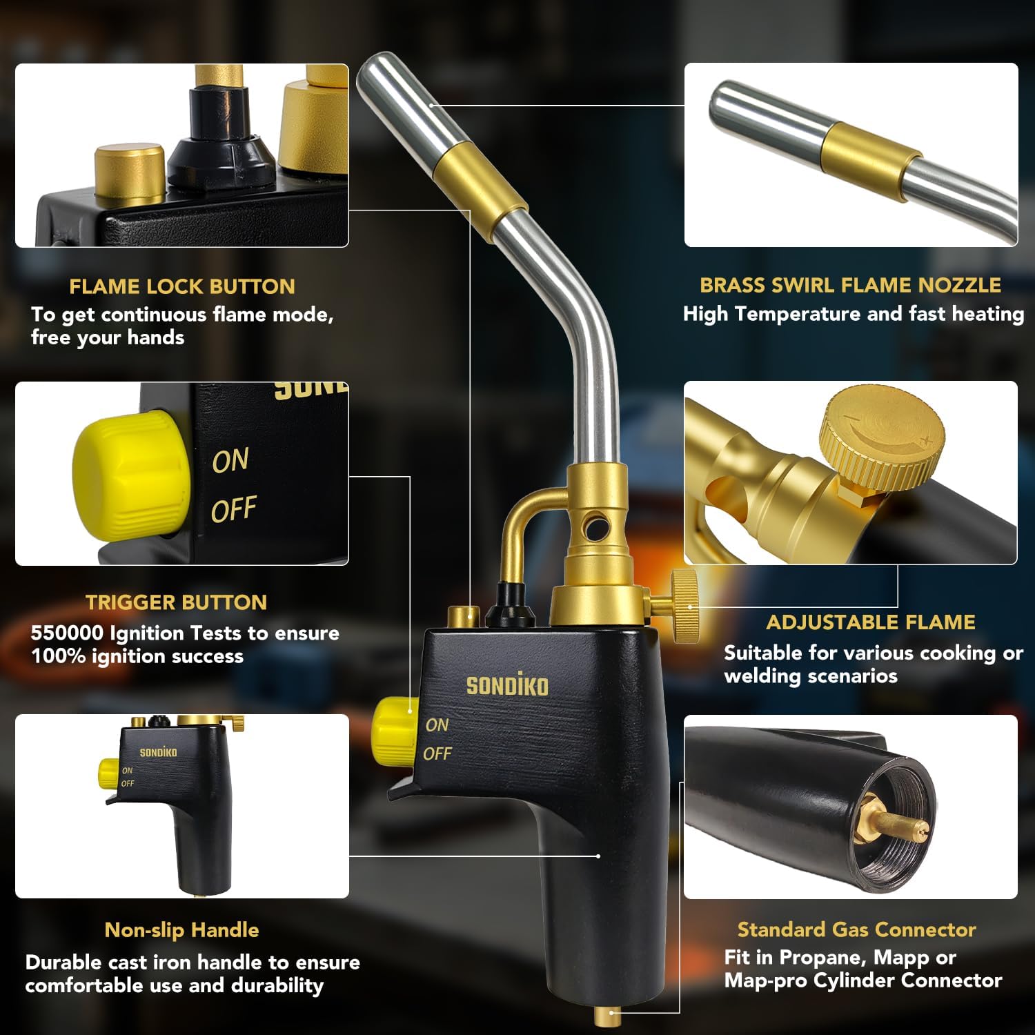 Thumbnail 2 de Sondiko GJ-8000 Mapp gas torch head