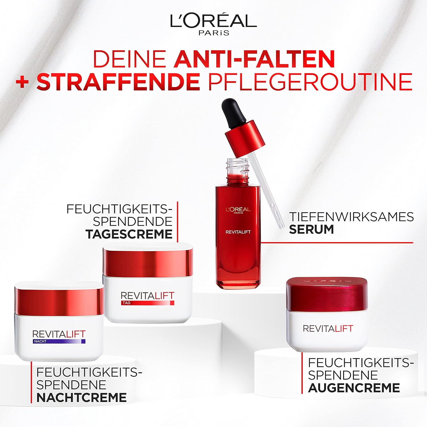 Detalle de L’Oréal Paris Revitalift Straffendes Serum – Pro-Elastin, Hyaluronsäure & Adenosin, 30 ml