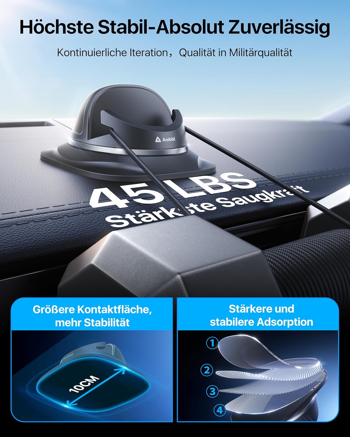 Detalle 2 de andobil 2026 Upgrade Handyhalterung Auto 360°