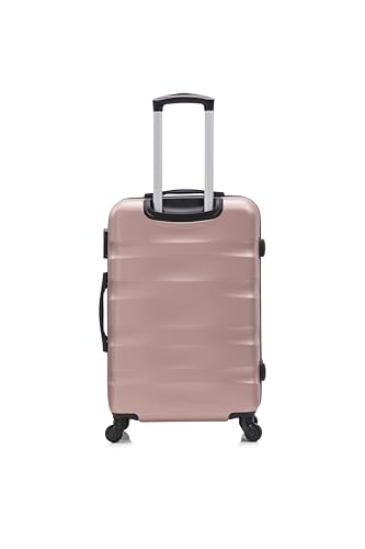 Detalle 2 de CELIMS Valise Moyenne 65 cm Rose Gold – ABS rigide, 8 roues et coffre-fort avec cadenas