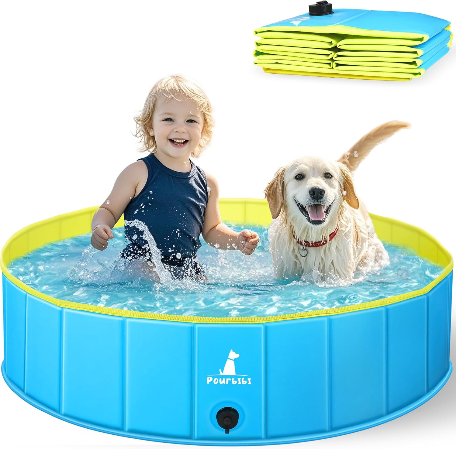 Detalle de Pourbibi Foldable Dog Pool for Small Dogs – 80x20cm