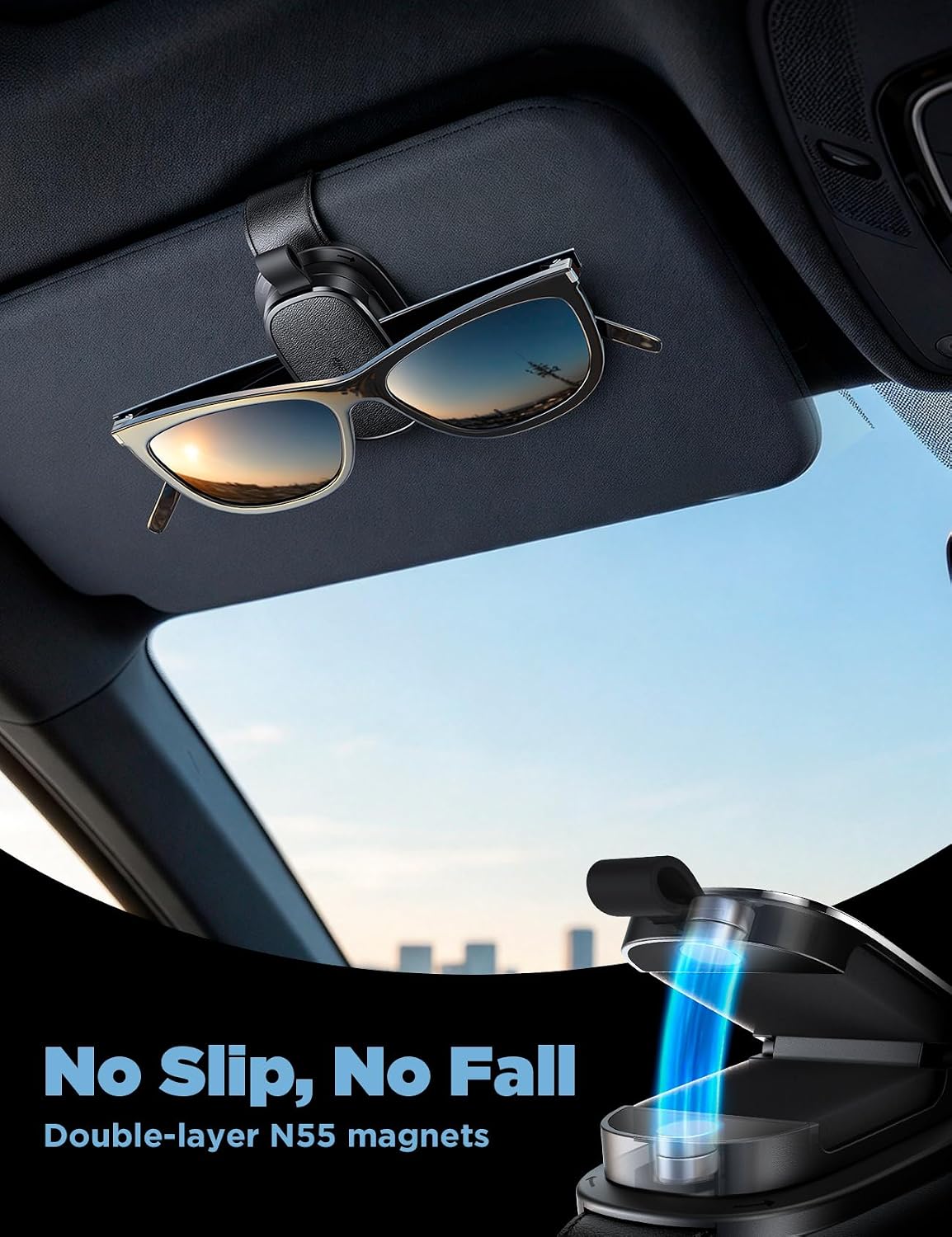 Detalle de Chfeila Car Sunglasses Holder, 2-Pack