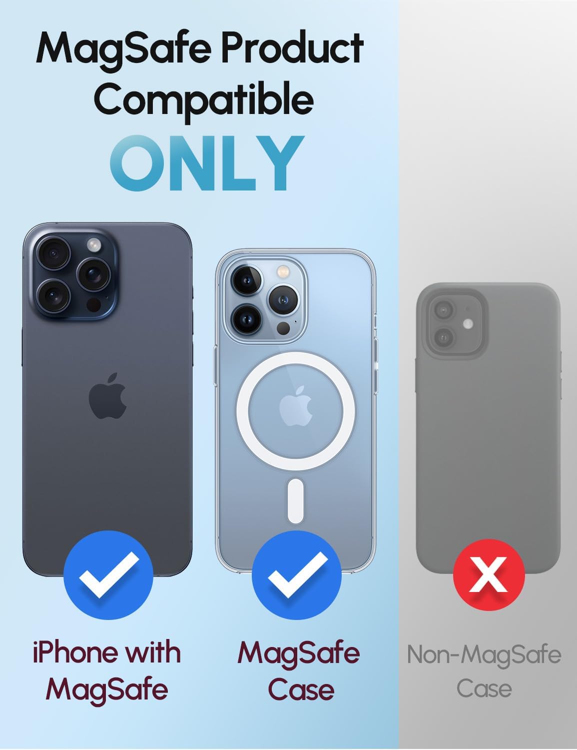 Thumbnail 1 de GripMate CX--BDZJ-Blue MagSafe Phone Grip and Stand, Blue Aluminum-Silicone