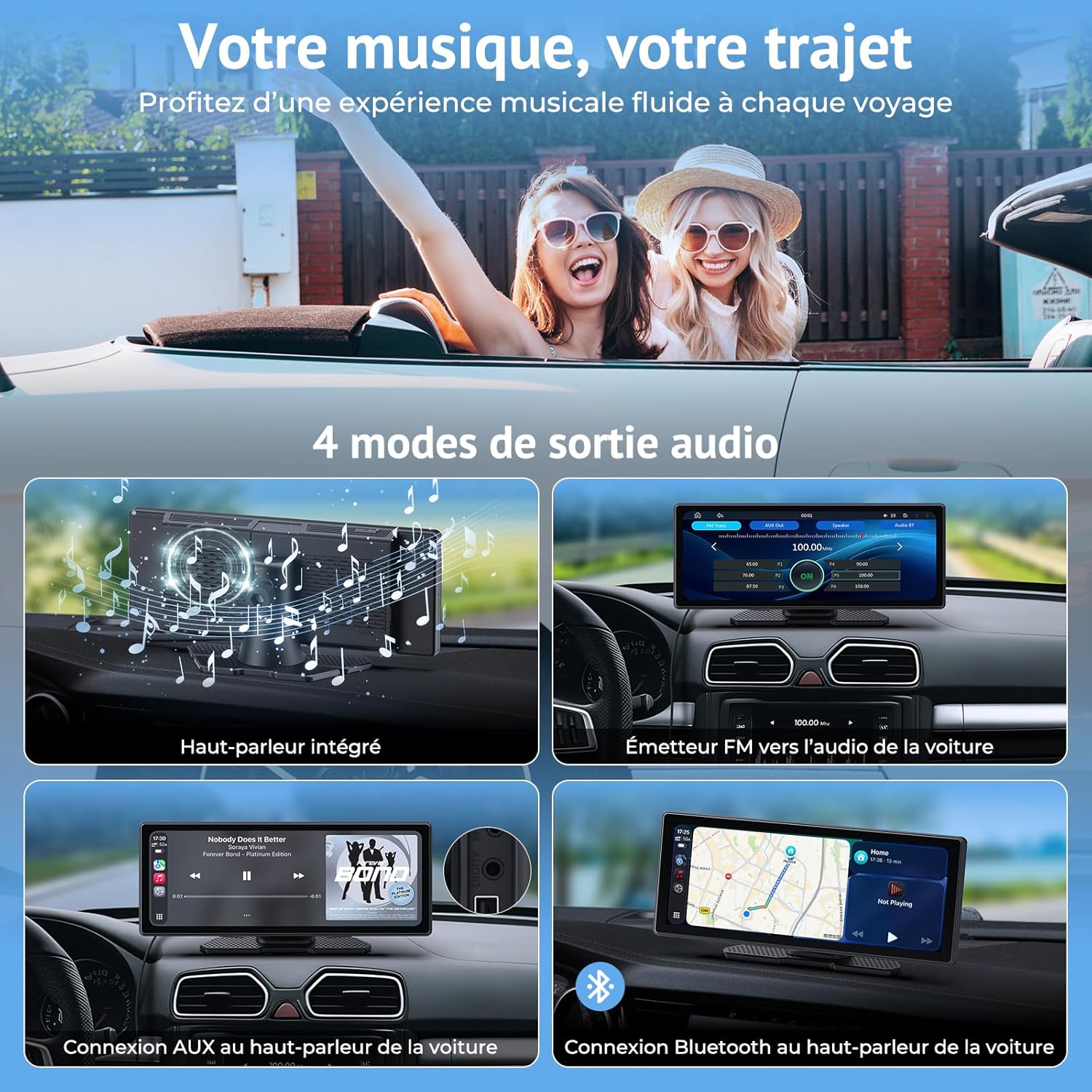Thumbnail 6 de Wonsidary Carplay 10,26'' — Écran multimédia sans fil avec CarPlay/Android Auto, caméra de recul et commandes au volant