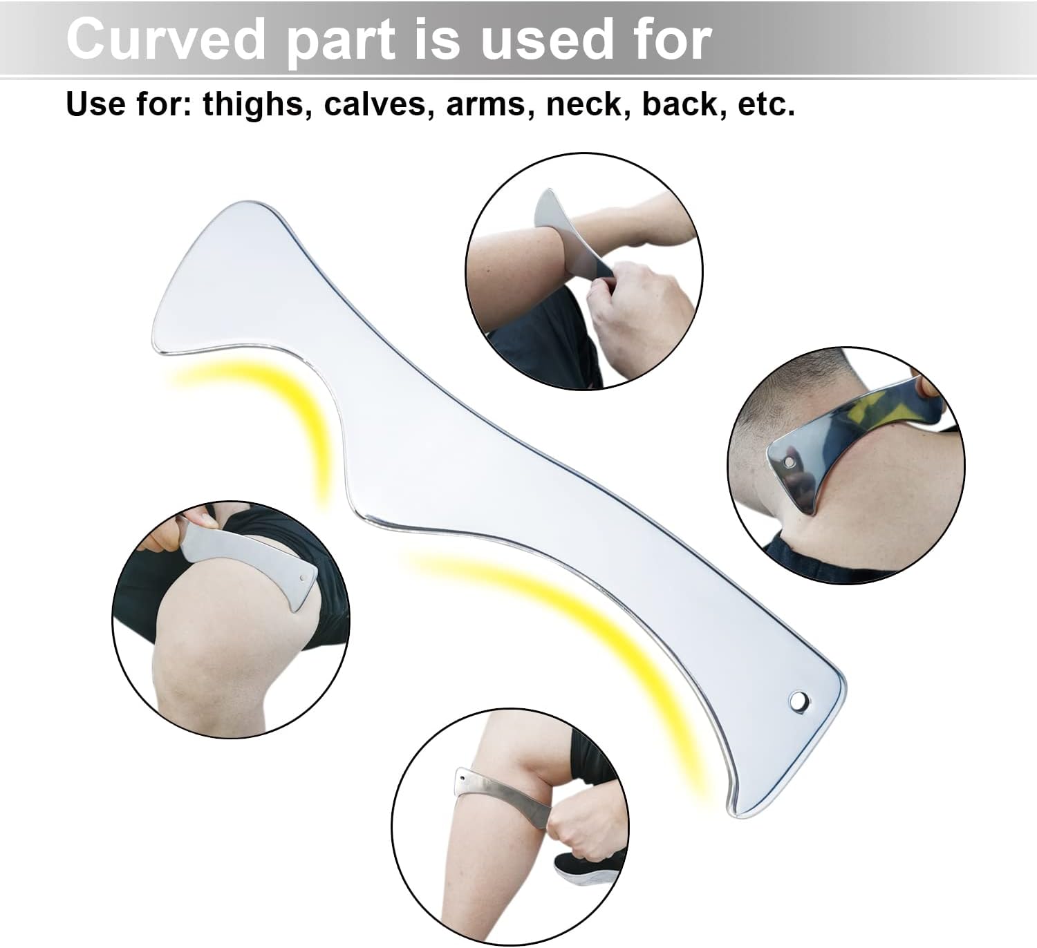 Thumbnail 3 de Muskel-Schaber-Werkzeug – Gua Sha aus Edelstahl für Physiotherapie und Narbengewebe