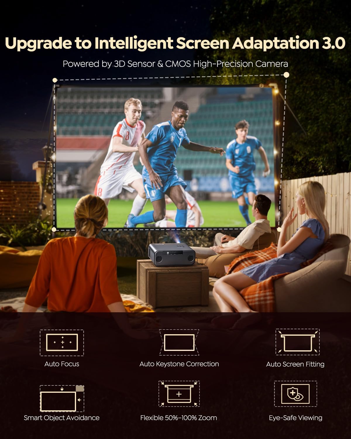 Thumbnail 4 de P62 Pro 800ANSI Smart Outdoor Projector 📽