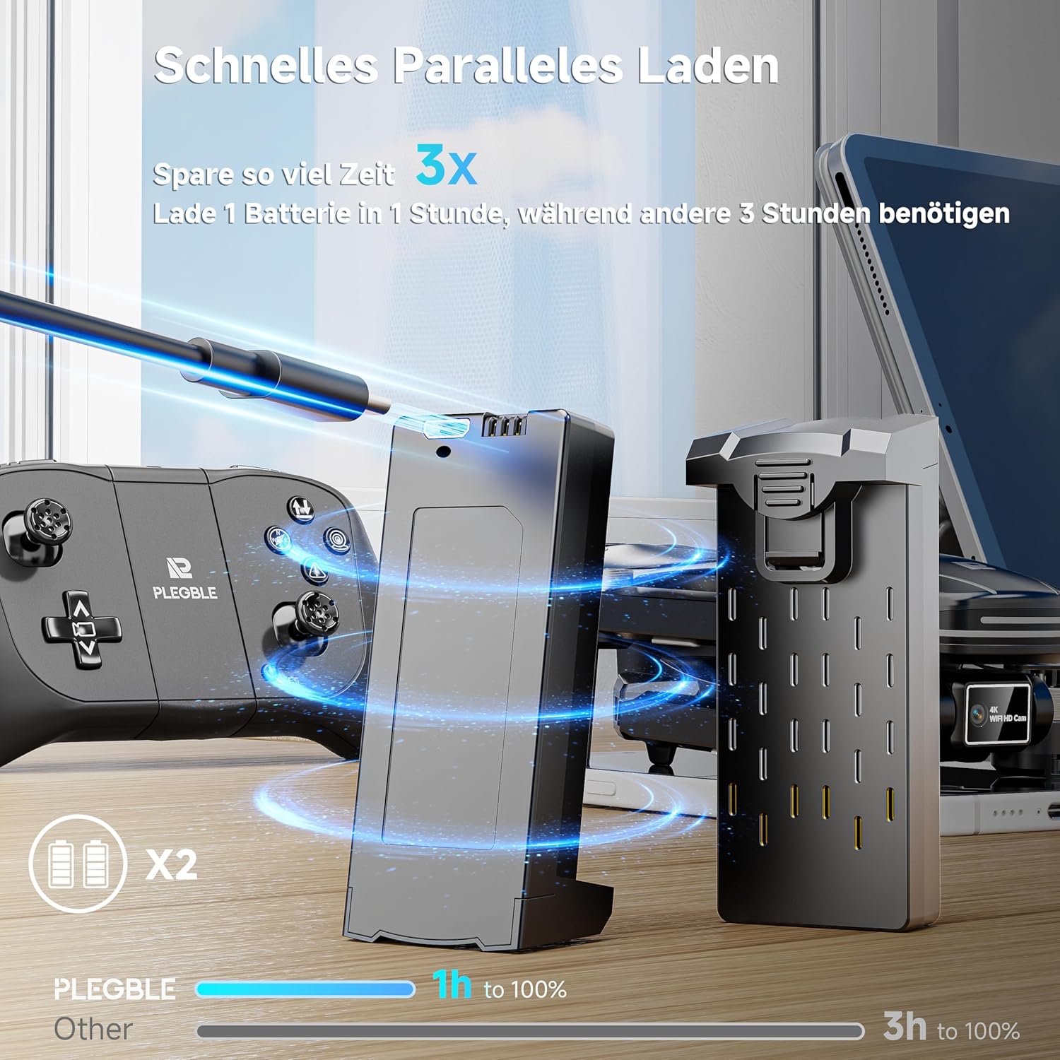 Thumbnail 5 de PLEGBLE PL-516 4K-Drohne für Kinder 28 Min