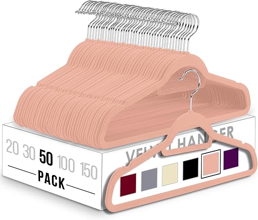 Utopia Home Perchas de Terciopelo para Trajes 💼, Paquete 50
