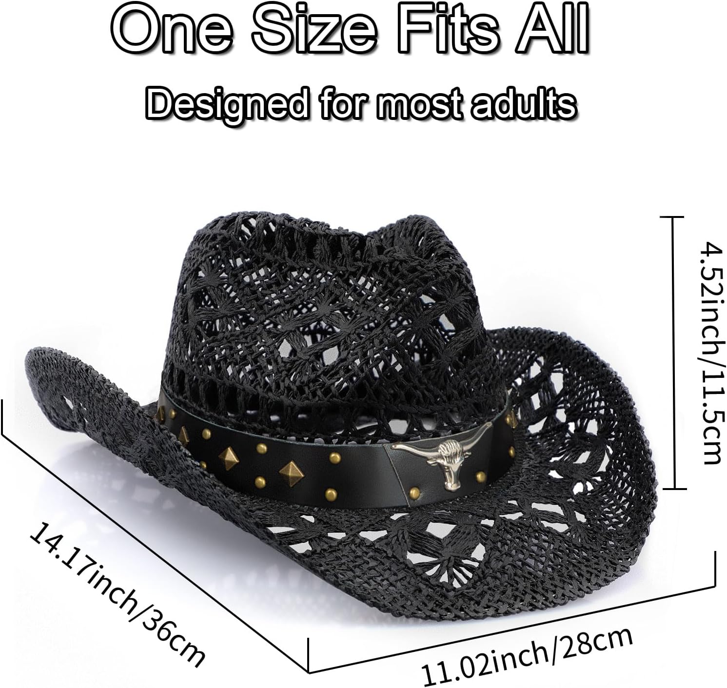 Detalle 2 de WQWOVRVO Straw Cowboy Hat