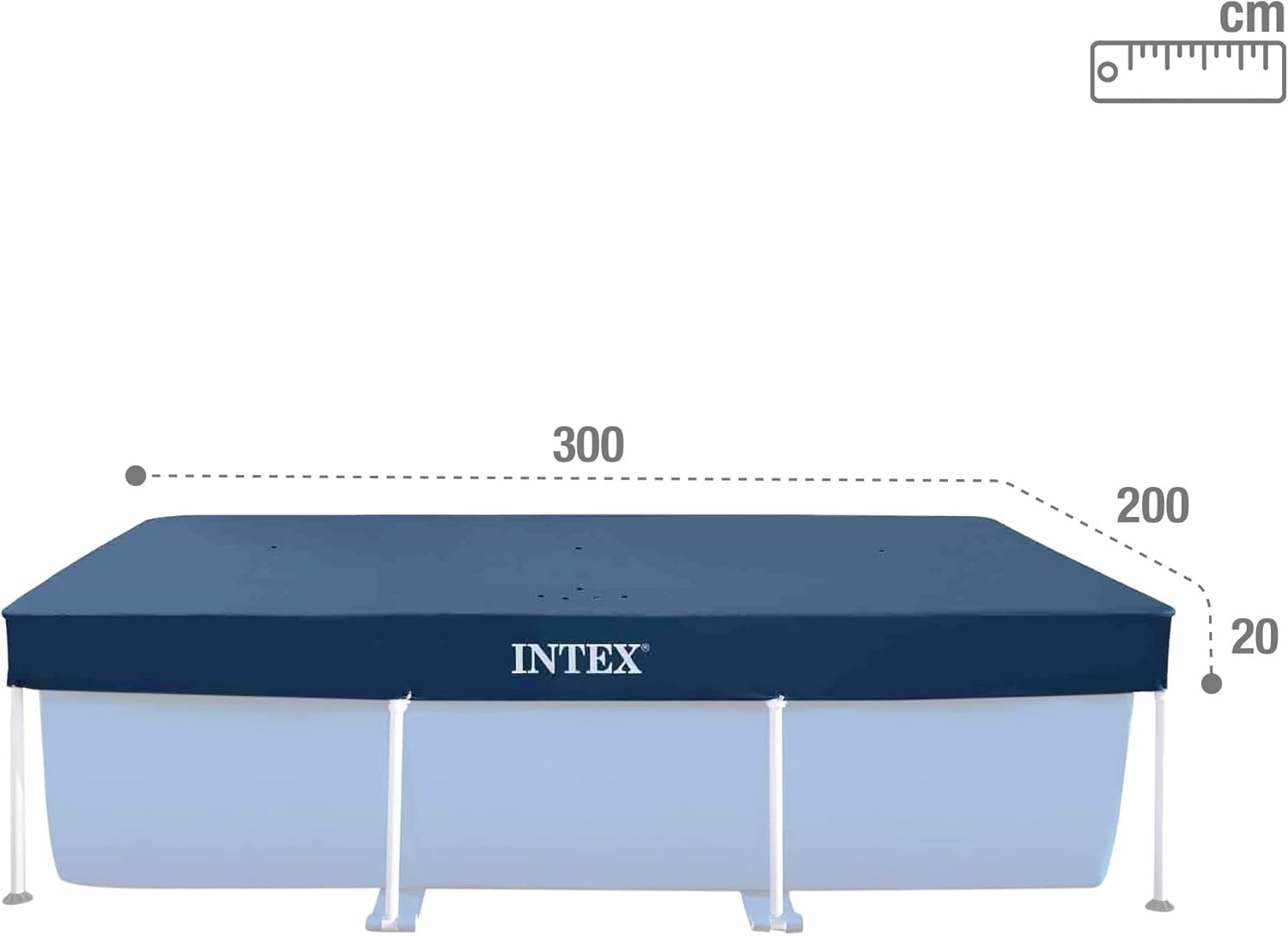 Detalle 2 de Intex 28038 Poolabdeckung für Rechteckige Aufstellpools 300 × 200 cm – PVC, Blau