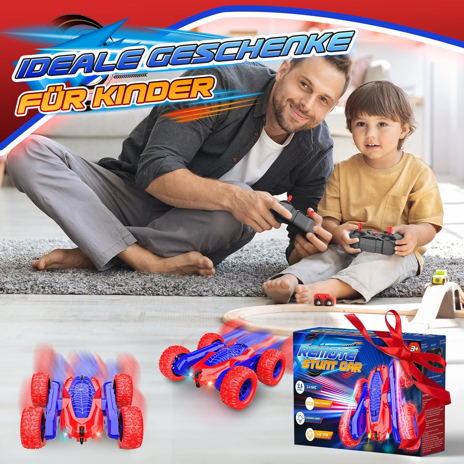 Thumbnail 6 de Dreamlandia Ferngesteuertes Auto ab 3–10 Jahren (2,4 GHz) mit 360° Flip, LED & 4WD