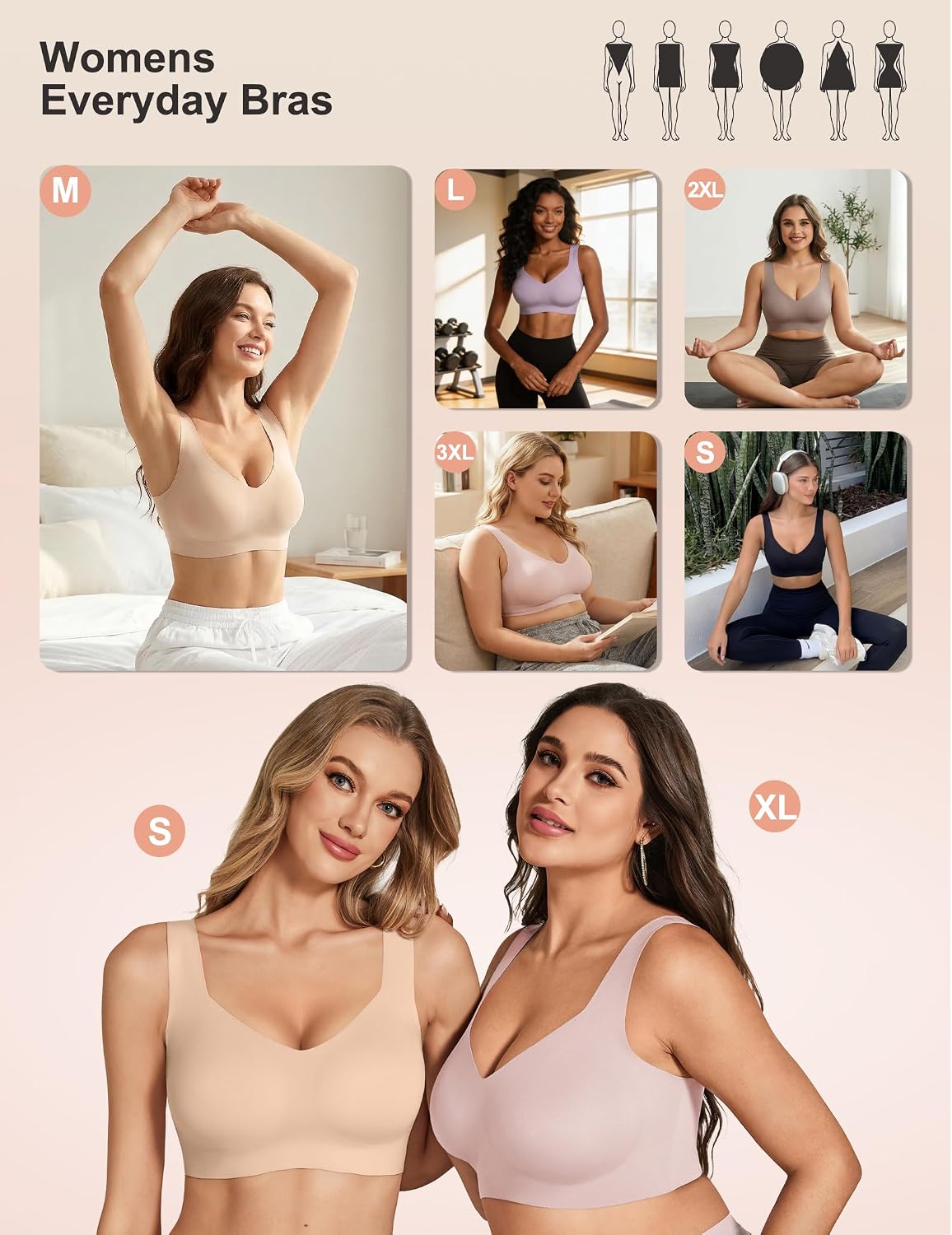 Detalle 2 de Wireless Pullover Bra with Wide Straps
