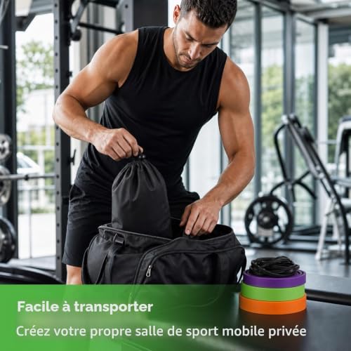 Thumbnail 6 de Fokky Set Élastique Musculation 4 Niveaux avec Ancrage Rangement Portable