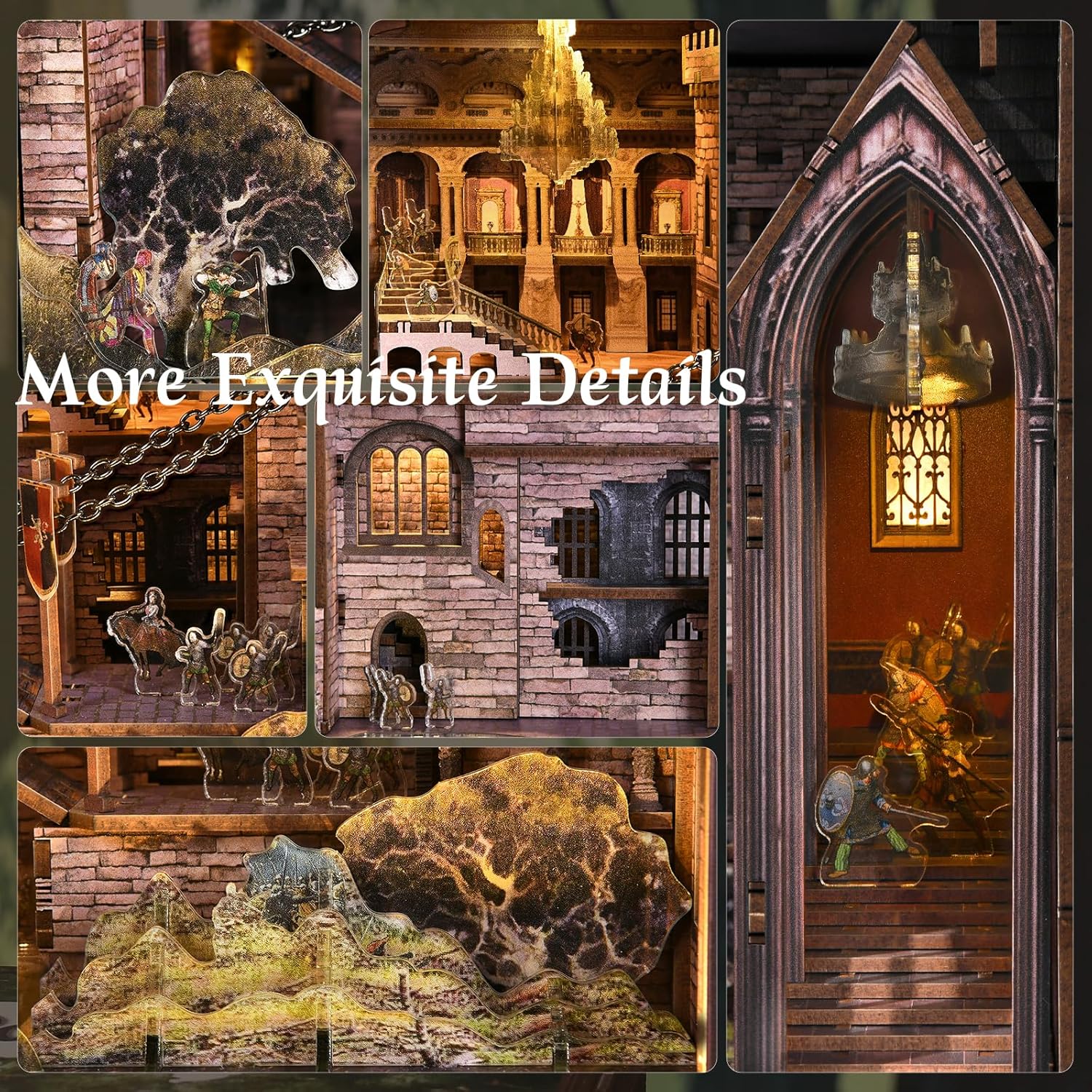 Thumbnail 2 de MiniCity Book Nook Kit – DIY Miniatur-Puppenhaus Bücherecke mit LED & Staubschutz