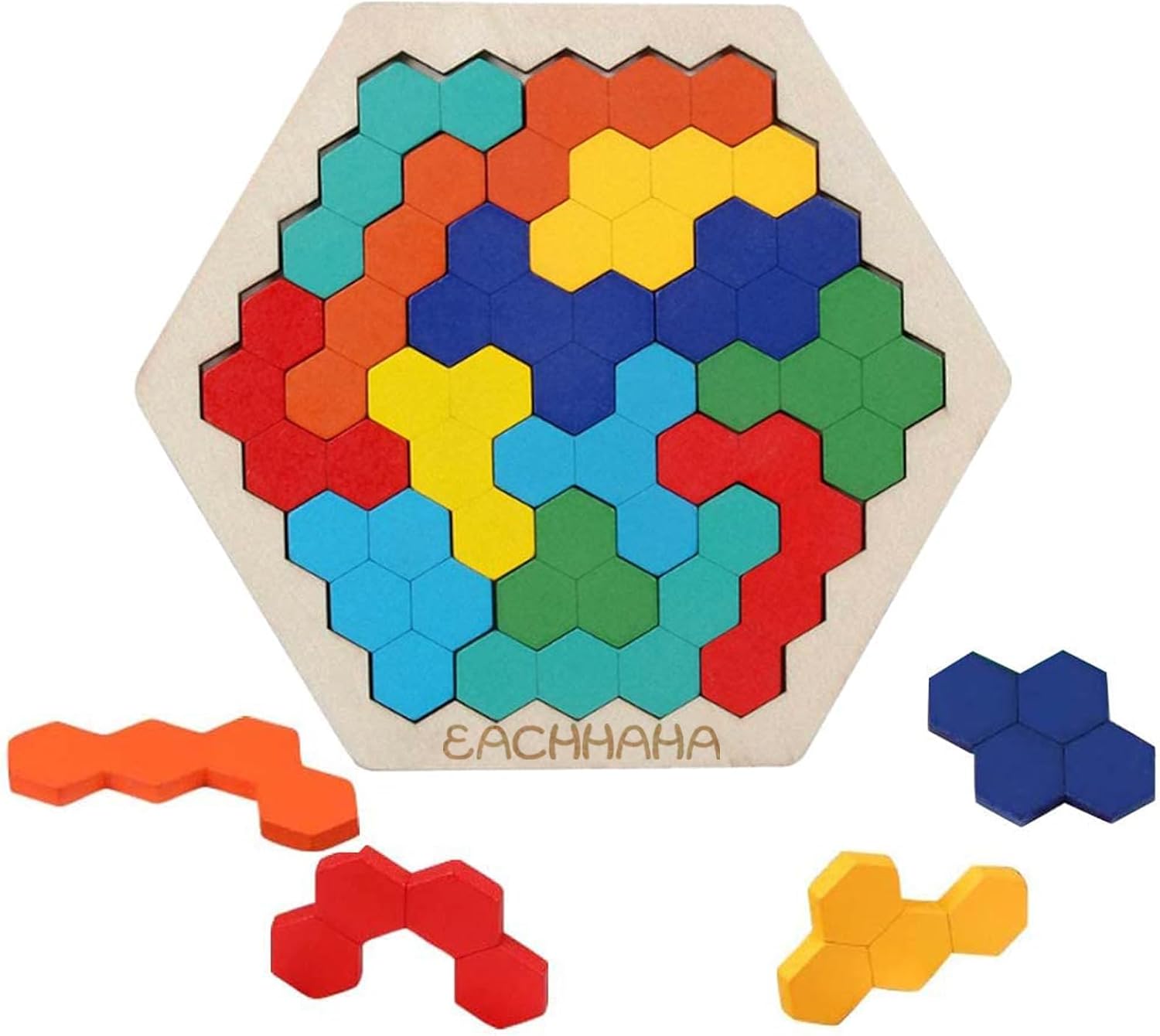Detalle de EACHHAHA 3 in 1 Wooden Intelligence Puzzles Set — Tangram toys 🧩
