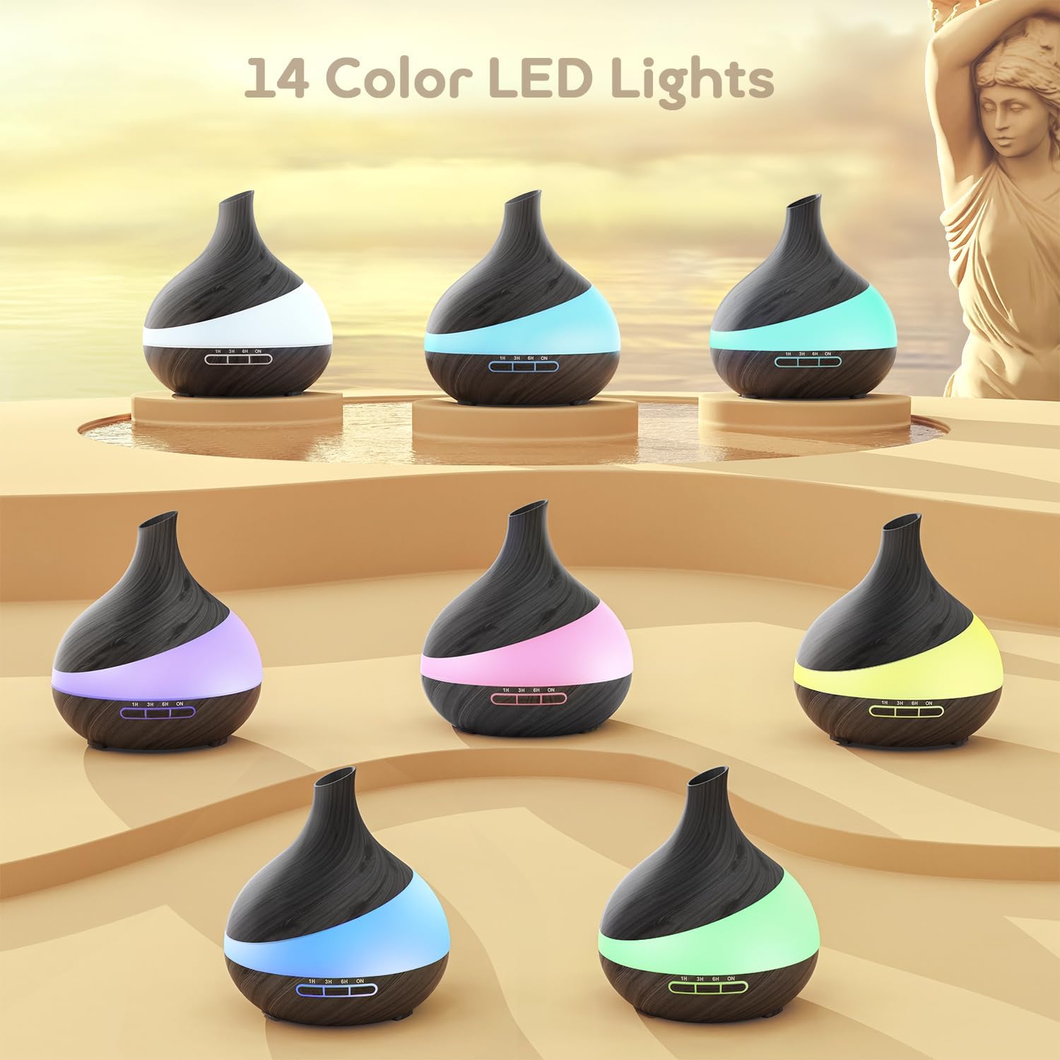 Thumbnail 5 de HJTHJT 500ML Essential Oil Diffuser: Remote-Controlled Aroma Diffuser for Home and Spa