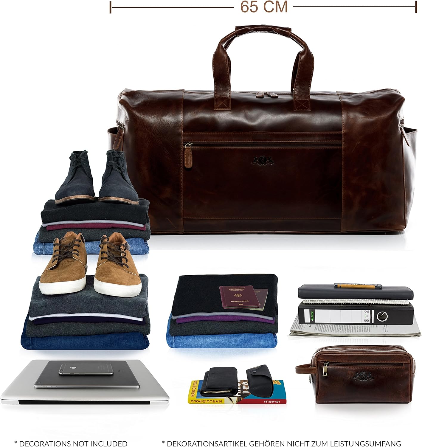 Detalle 2 de SID & VAIN Bristol XXL Real Leather Travel Bag Holdall