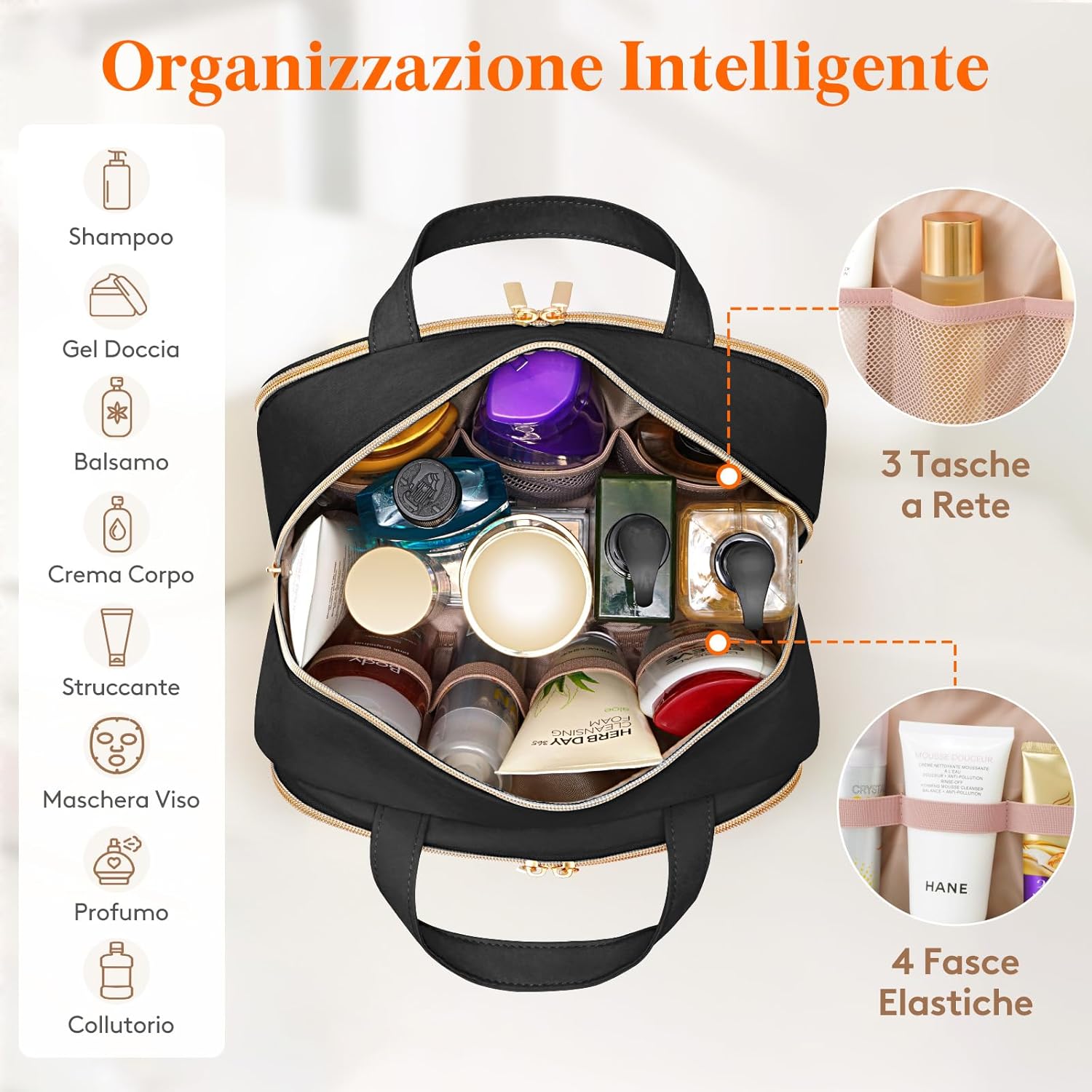 Detalle de Lifewit Beauty Case da Viaggio da Donna: organiser capiente, leggero e versatile