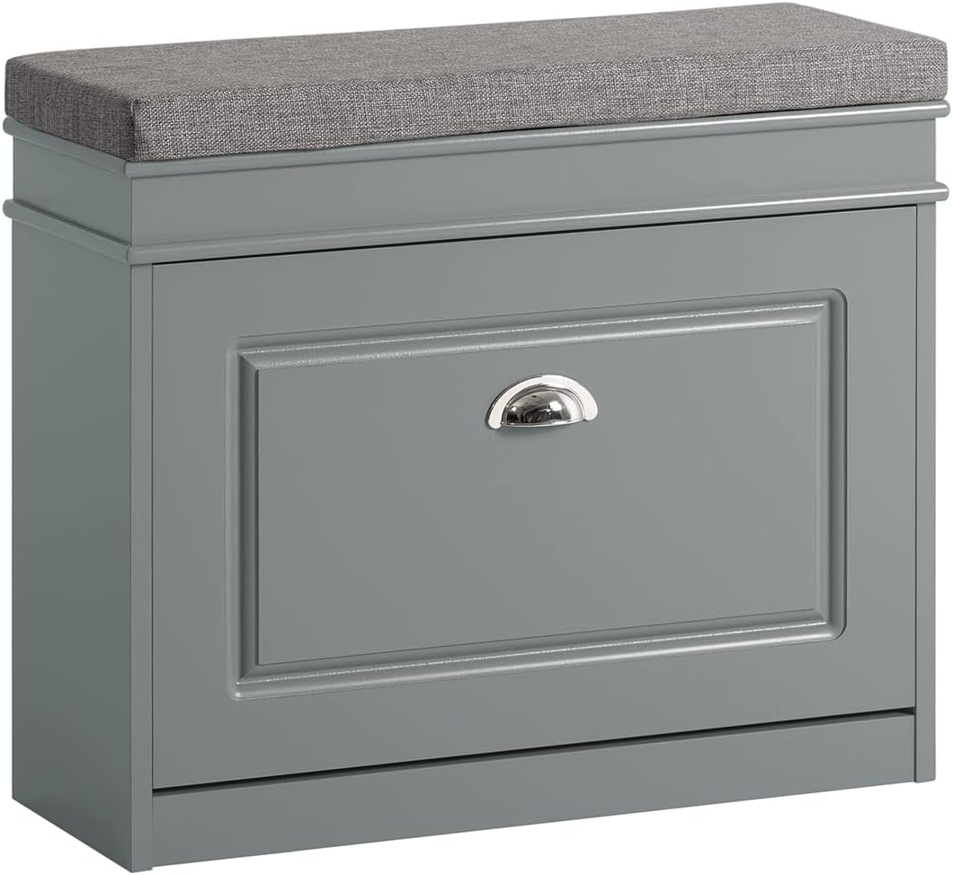 Detalle de SoBuy Meuble Chaussure Banc d’Entrée FSR82-K-HG : Banc à Chaussures avec Rangement et Coussin 60x24x51 cm