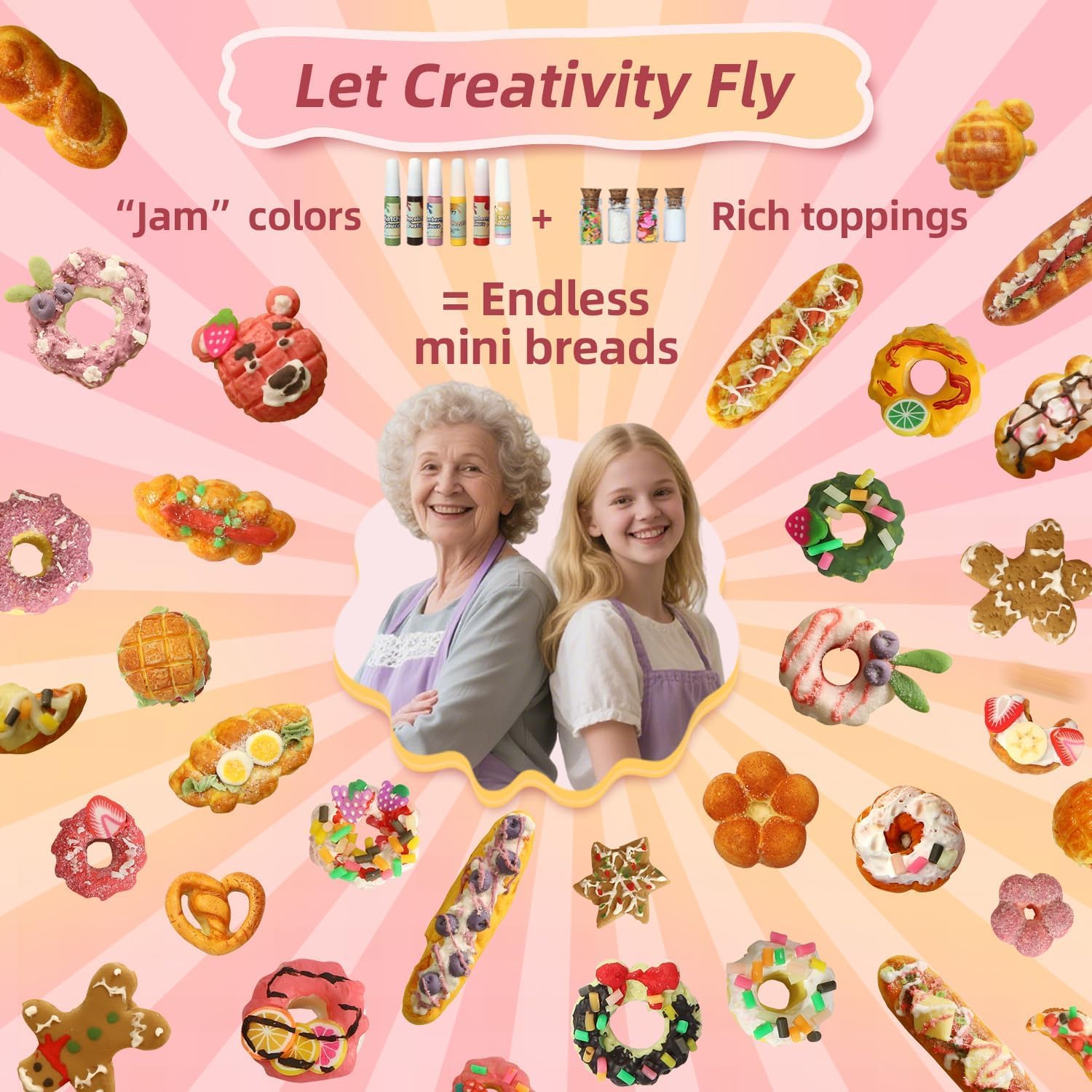Thumbnail 3 de iLAND Basteln Mit Kindern Modelliermasse Lufttrocknend – Mini-Bäckerei DIY-Set für Kinder