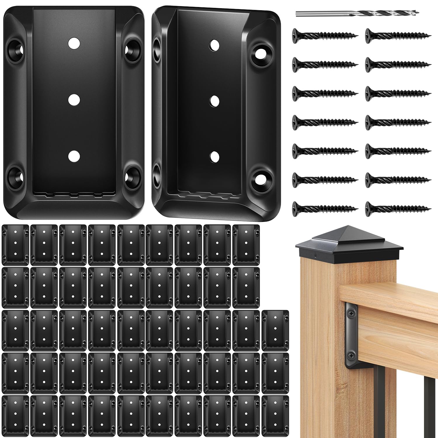 Thumbnail 6 de Toscoco T-BBC-091204 Deck Railing Brackets for 2×4 Wood, Nylon 66, Black