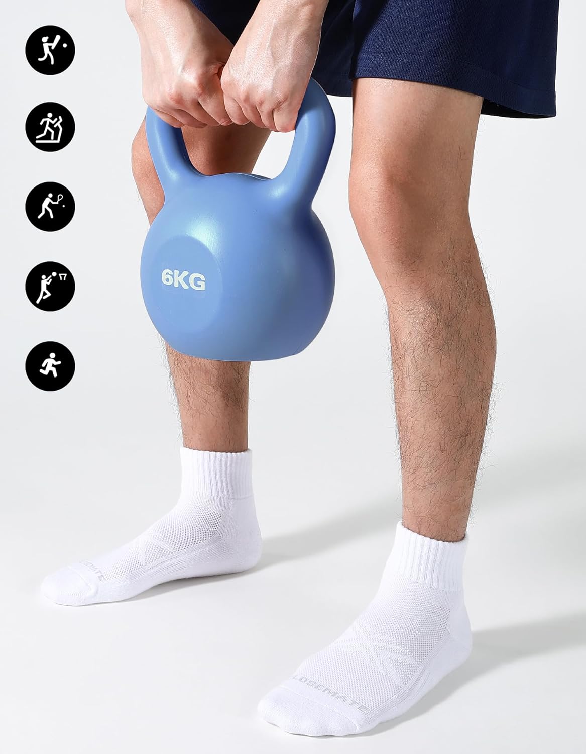Detalle de CLOSEMATE Mens Sports Quarter Ankle Socks – 6 Pairs Cushioned Trainer Socks