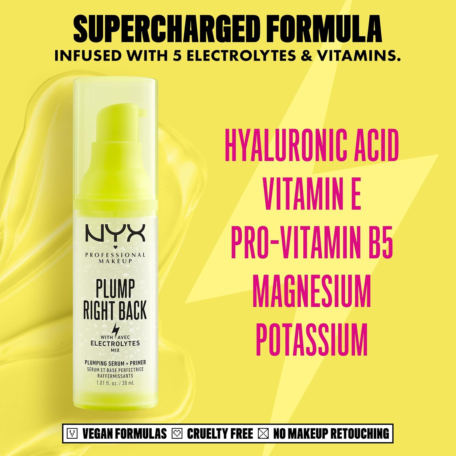 Detalle 2 de NYX Plump Right Back Primer & Siero con Elettroliti – 30 ml: primer trasparente vegan