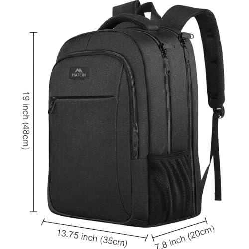 Detalle de MATEIN Sac à Dos 17 Pouces Antivol — Sac ordinateur portable professionnel, grande capacité et sécurité