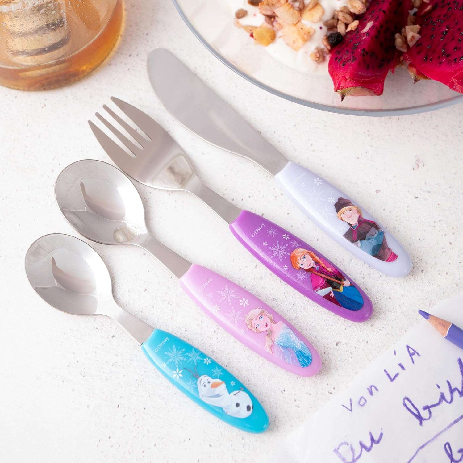 Thumbnail 4 de Frozen Cubertería infantil 4 piezas rosa