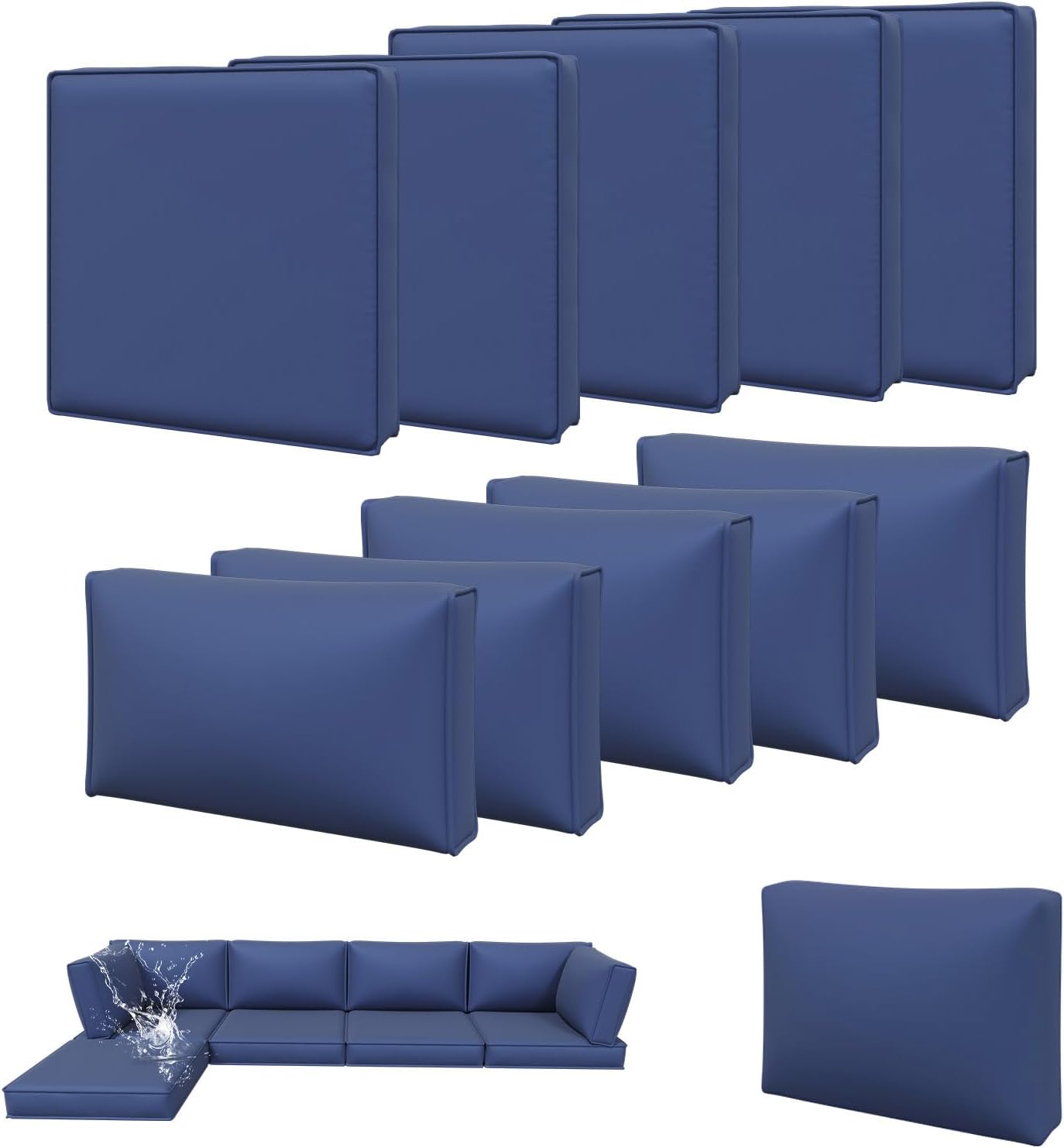 Detalle de Aoxun Patio Cushion Covers 11-Piece Set
