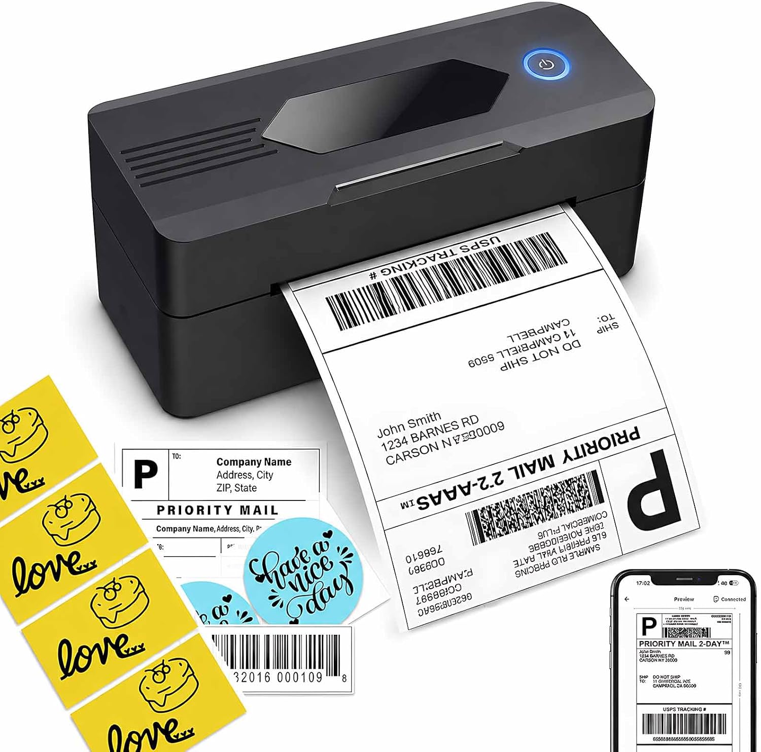 Detalle de Mvgges POS-9270 4x6 Thermal Shipping Label Printer, Bluetooth and USB
