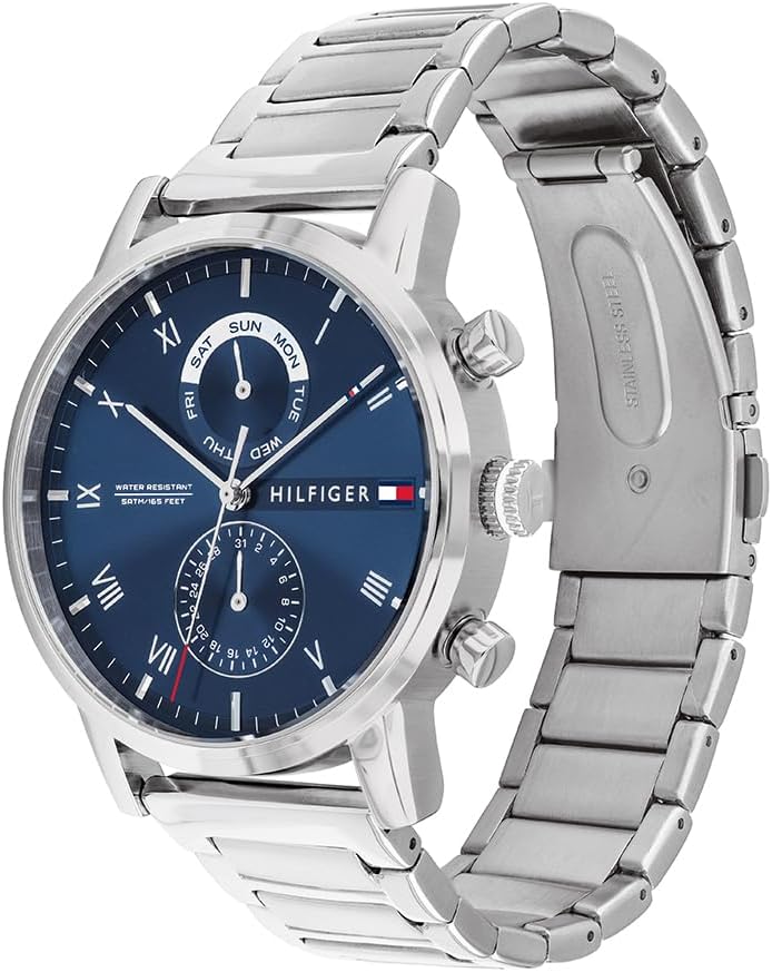 Detalle 2 de Tommy Hilfiger Multi Zifferblatt Quarz Uhr für Herren – Edelstahlarmband, Modell 1710401