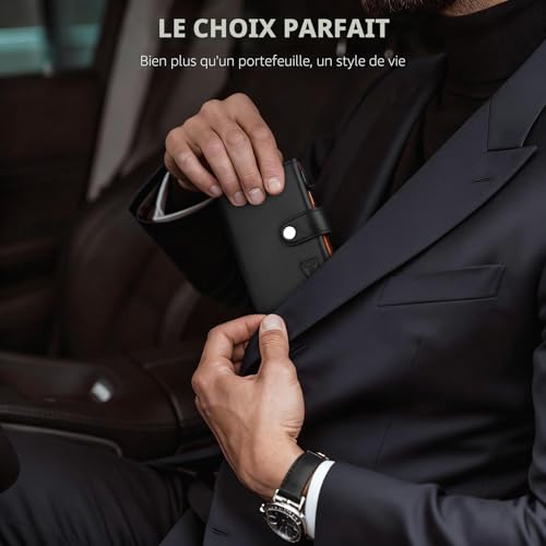 Thumbnail 6 de TENBST Portefeuille Homme Ultra-Mince – Portefeuille RFID élégant et compact pour 7 cartes