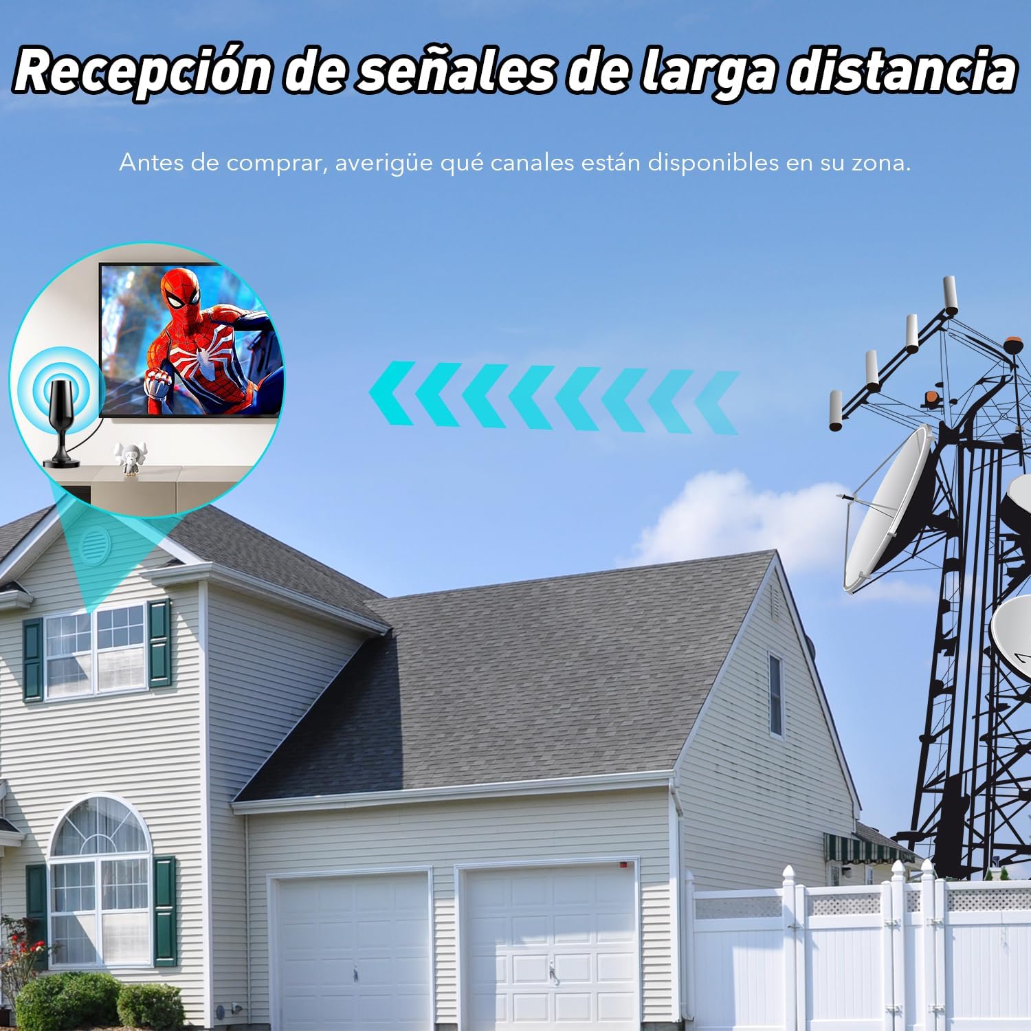 Detalle 2 de Antena TV Interior portátil HD 8.2ft