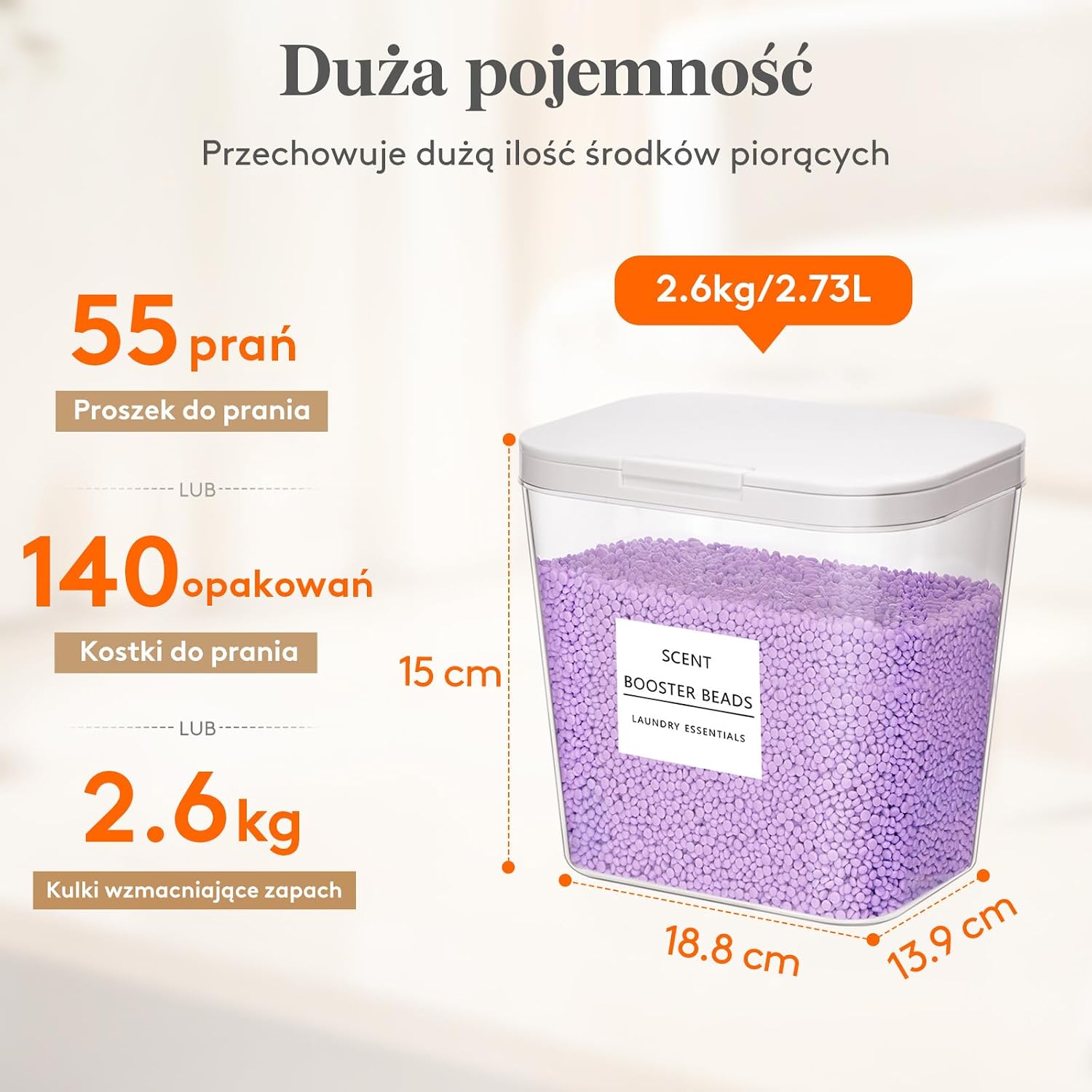 Detalle de Lifewit 24281 – zestaw 3 pojemników na detergenty z etykietami i miarkami