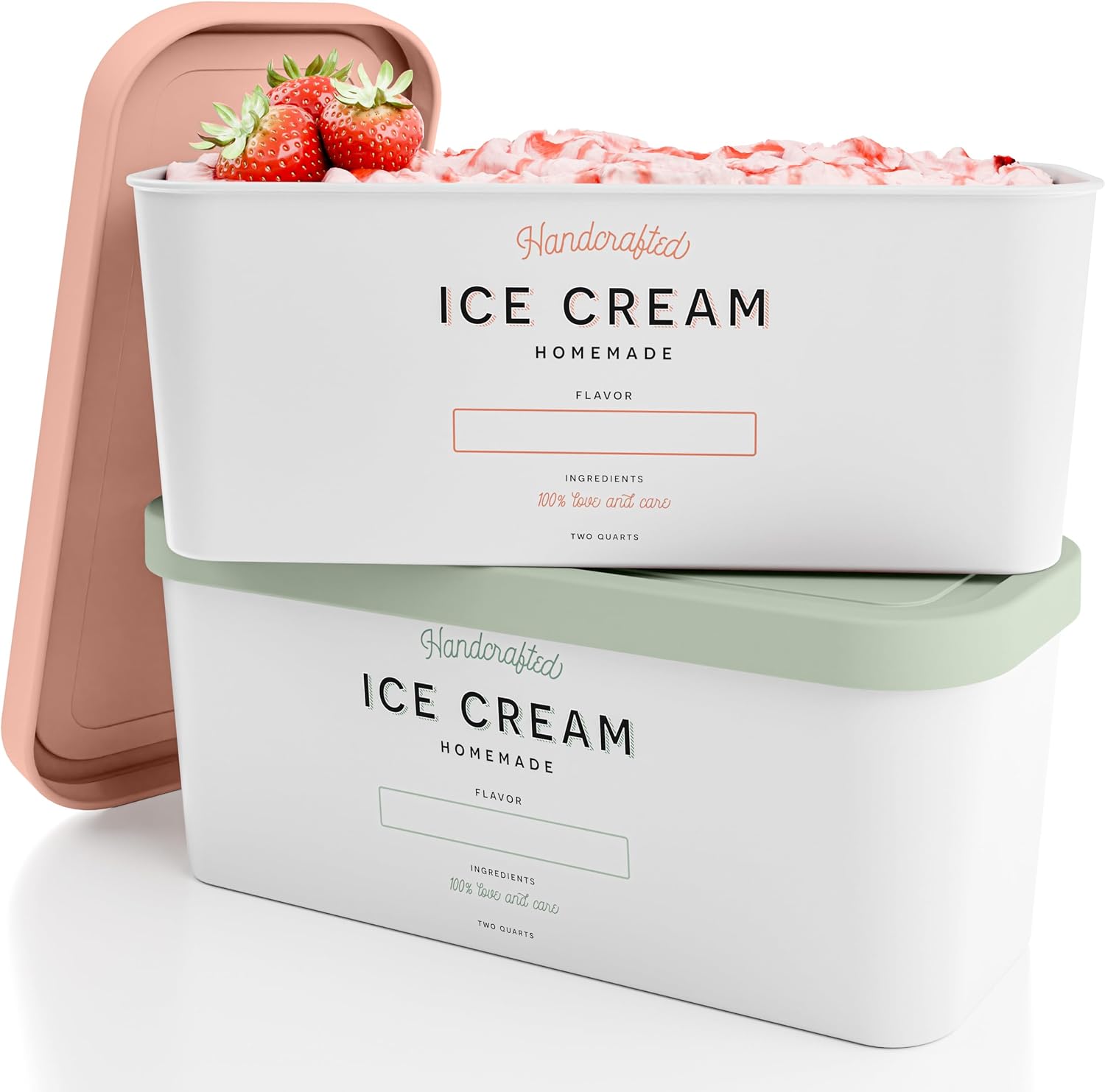 Detalle de ZICOTO Reusable Ice Cream Containers, 2-Quart