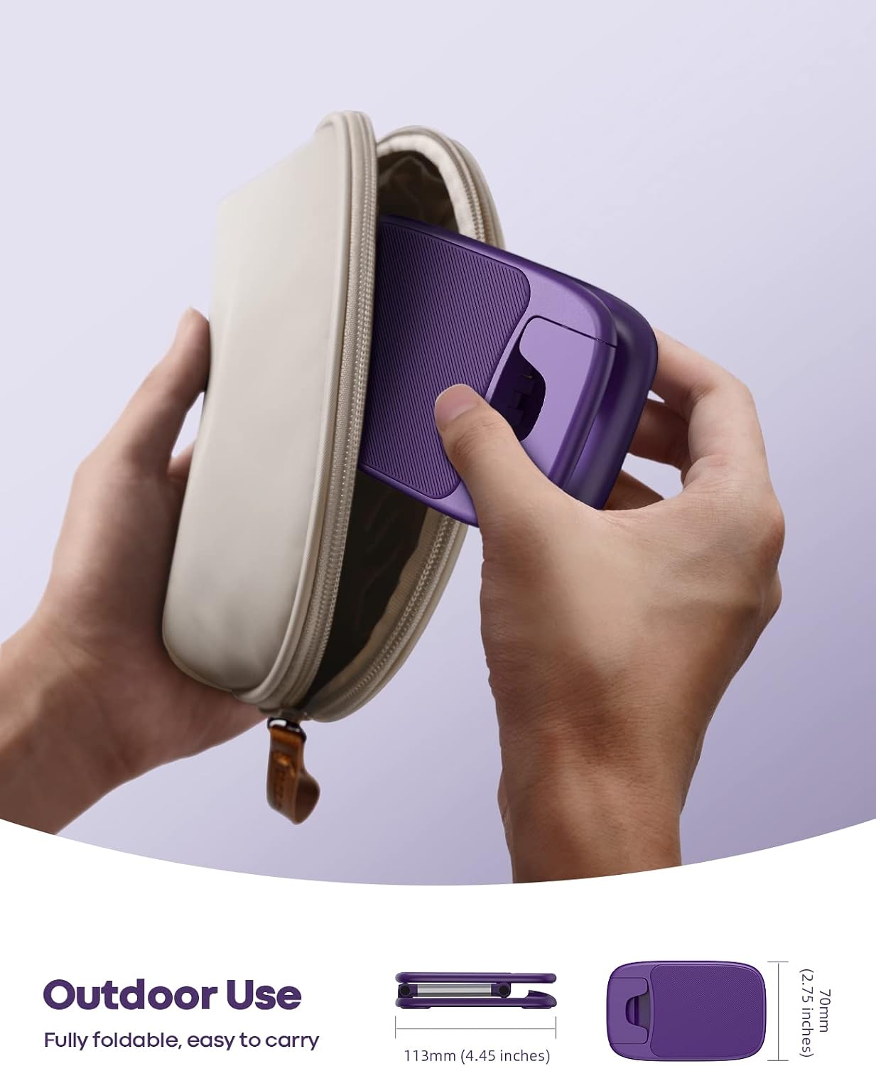 Detalle 2 de Lamicall Dark Purple Adjustable Phone Stand, Foldable with Weighted Metal Base