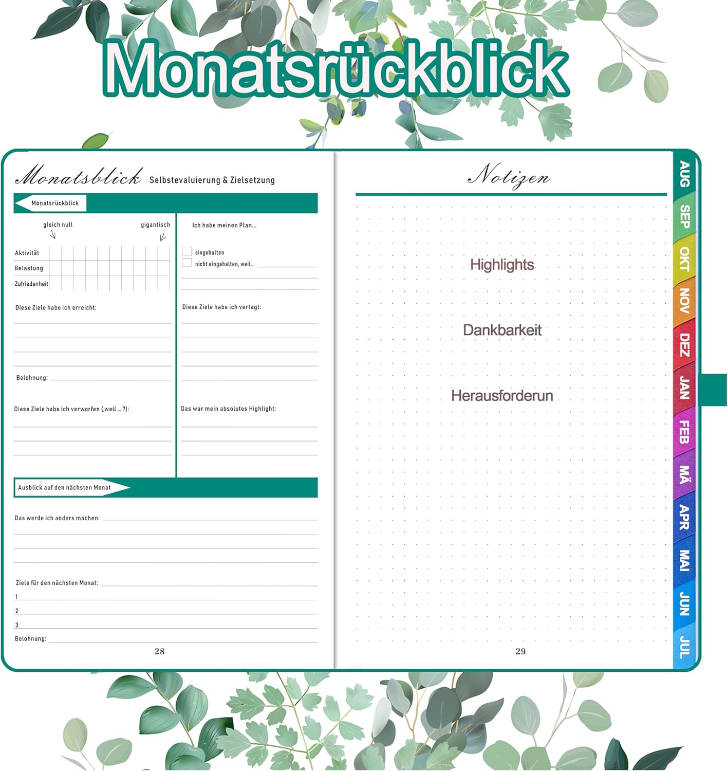 Thumbnail 4 de Wochenkalender A5 mit Monatsübersicht 📒