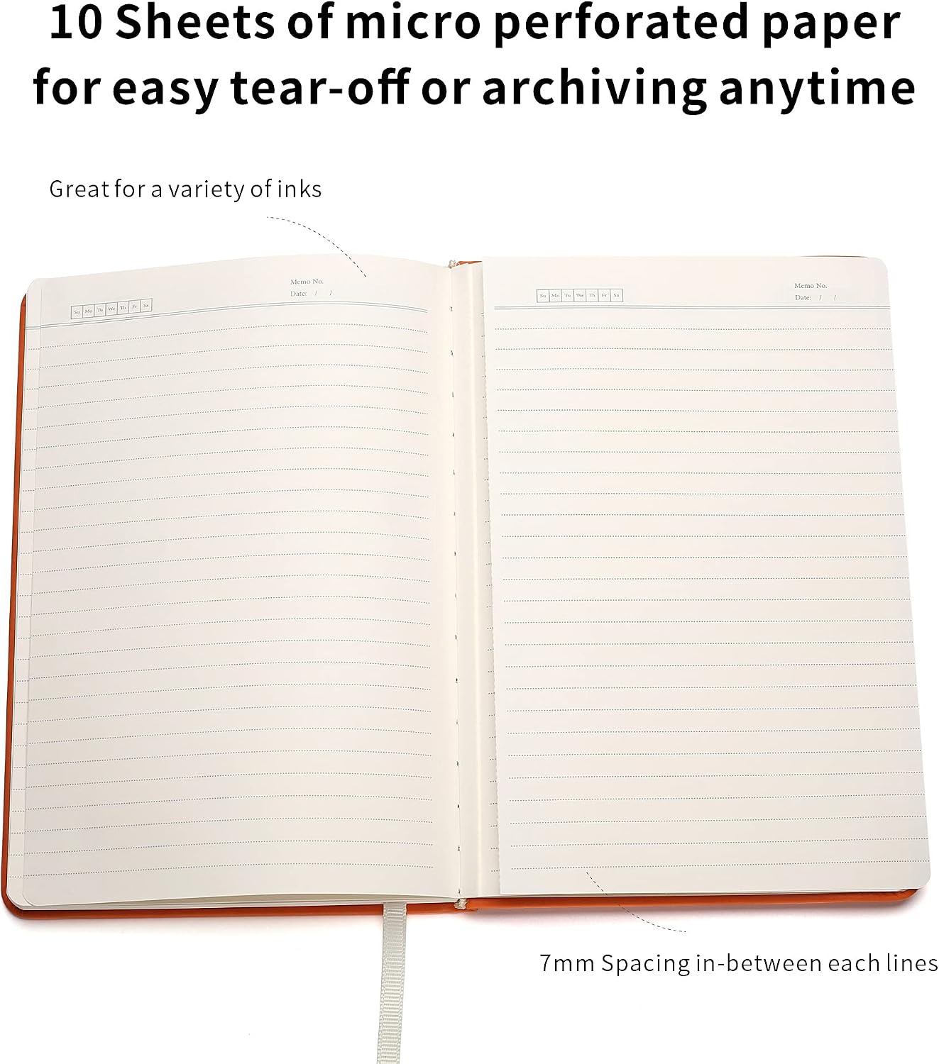 Thumbnail 4 de Deziliao D0005 A5 Hardcover Notebook, 160 Pages, 100 gsm Ruled Paper, Orange