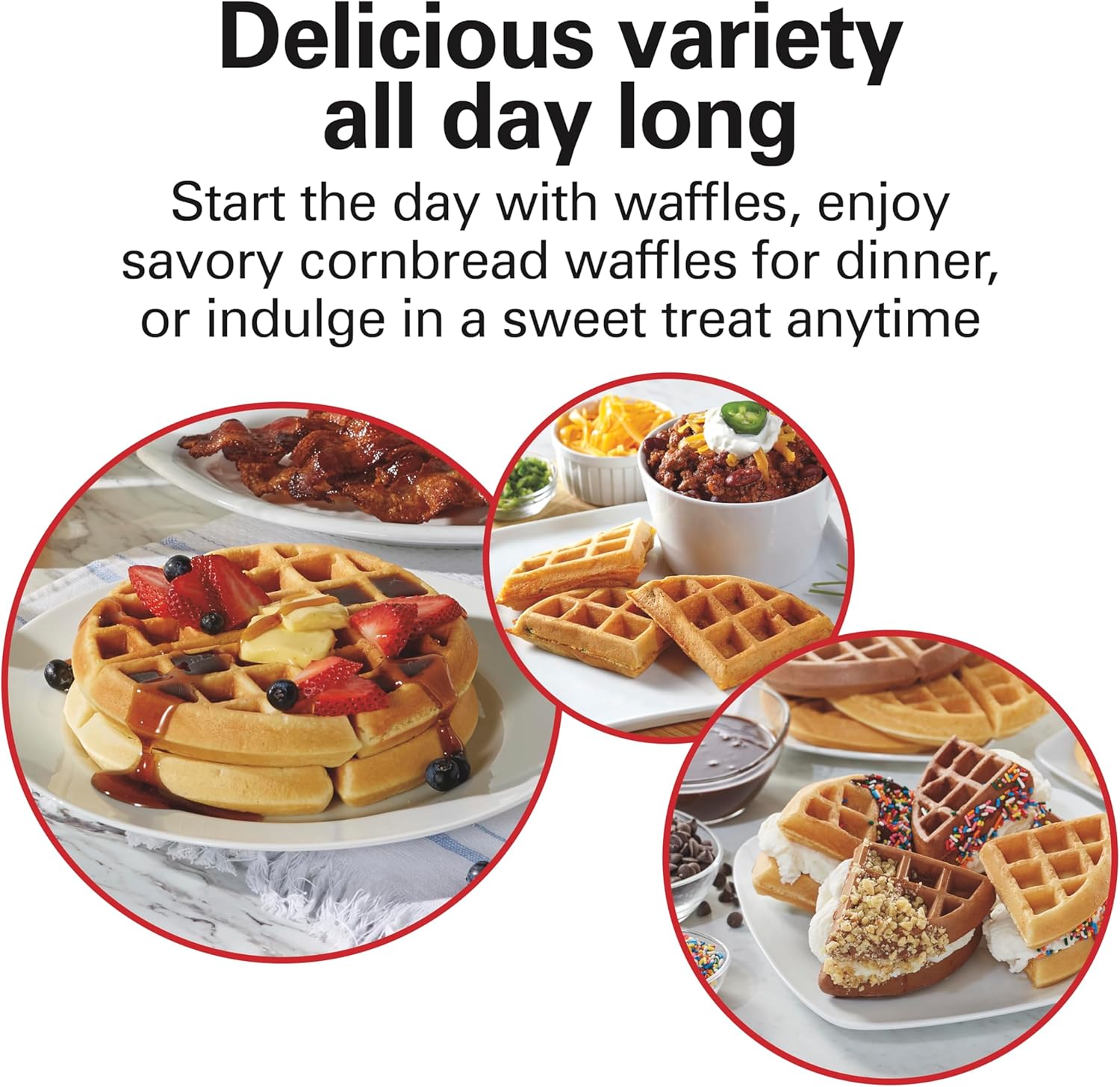 Thumbnail 1 de Hamilton Beach 26081 Belgian Waffle Maker with PFAS-Free Ceramic-Coated Grids