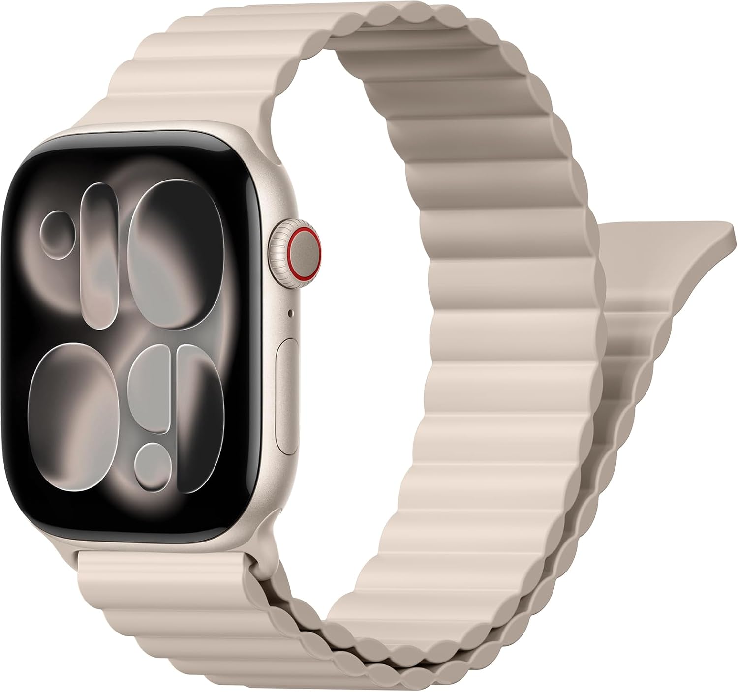 Detalle de Magnetic Sport Bands for Apple Watch — Silicone Loop Strap (40/38mm to 49mm) by BXUXOHS
