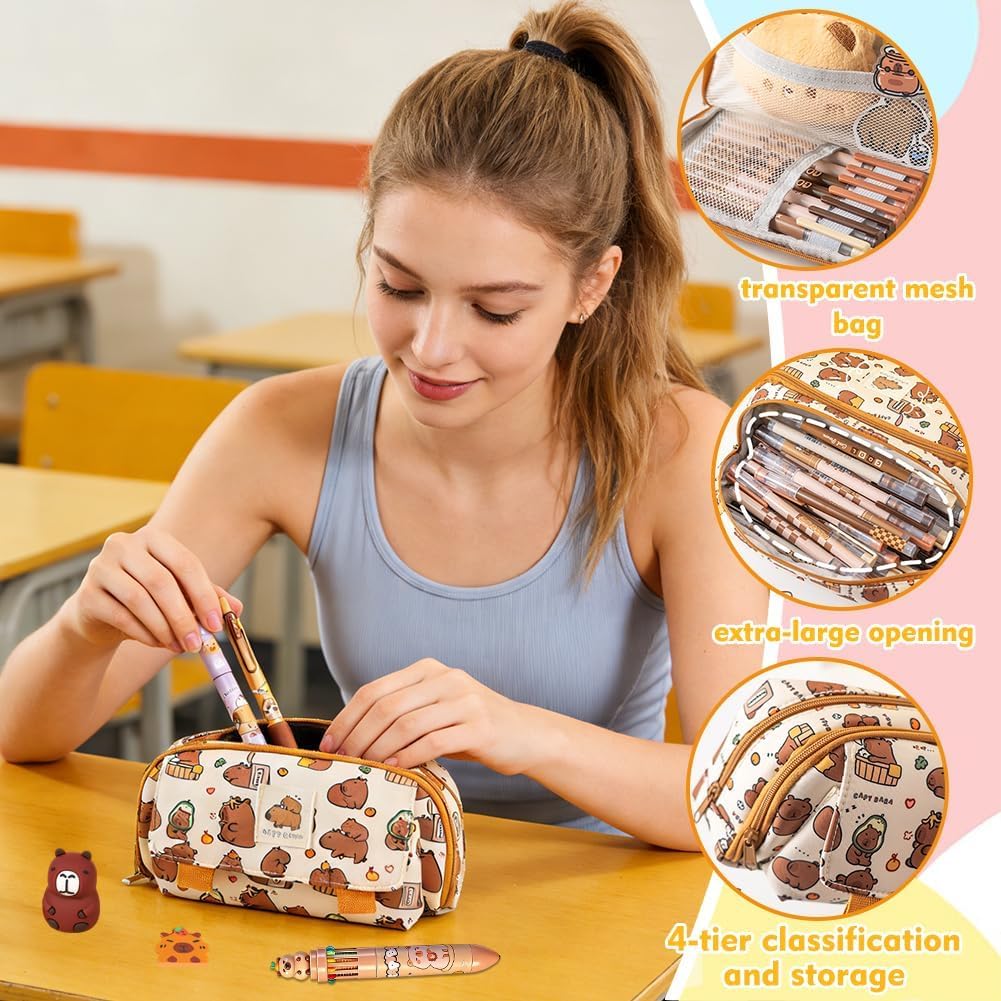 Thumbnail 2 de Capybara Pencil Case: 74Pcs Stationery Gift Set for School, Office and Creative Projects