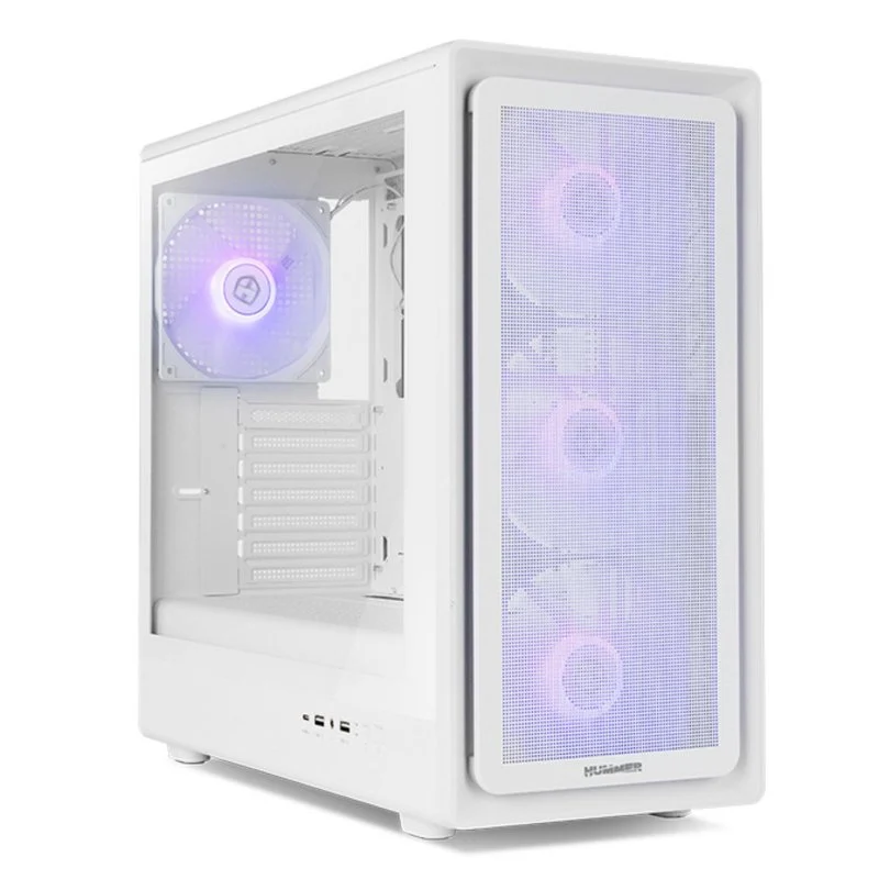 Detalle de NOX Hummer AERO Blanca ARGB ATX