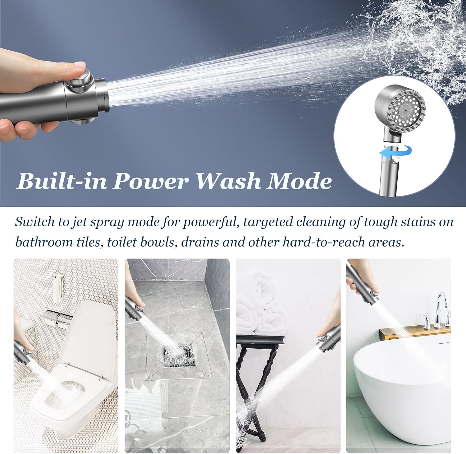 Thumbnail 6 de FEELSO 62071QH-DY5 Filtered Handheld Shower Head, 4 Spray Modes